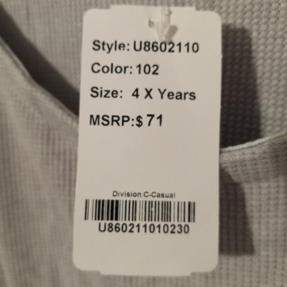 Suzanne Betro 4X Baseball Style Waffle Thermal Top Striped Sleeves in Beige - Picture 8 of 9